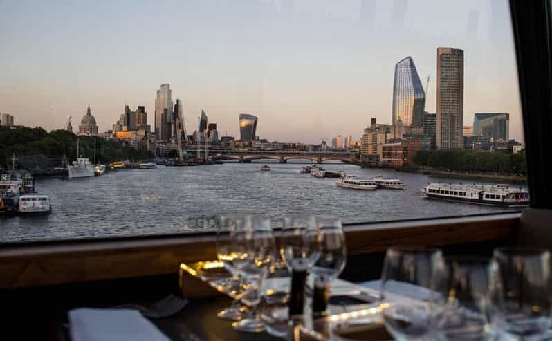 Gastronomic 6-course fine-dining dinner on Luxury London Bus - The panoramic glass roof route: Big Ben, the Shard, and the London Eye in one sweep