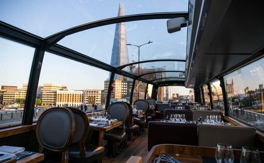 Gastronomic 6-course fine-dining dinner on Luxury London Bus - Beer goggles not required: how the wine pairing fits a guided dinner night