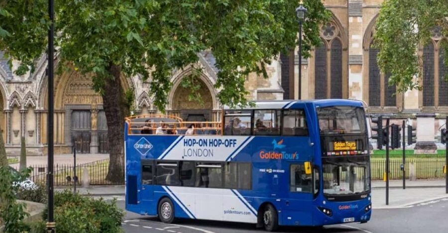 Hop-on Hop-off London Bus Tour & The London Dungeon - Golden Tours ticket in a nutshell: bus routes, boat ride, and a timed Dungeon entry