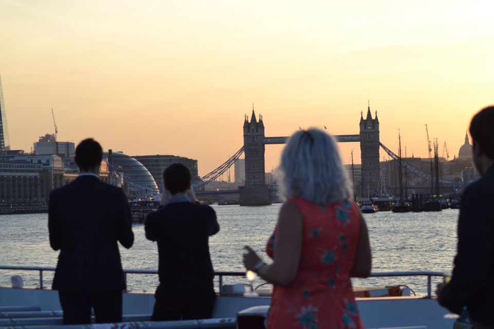 London: River Thames Evening Cruise with Bubbly and Canapés - Entering the Thames at Tower Millennium Pier